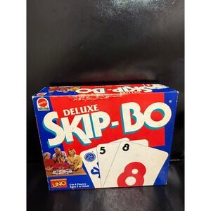 Vintage Deluxe Skip-Bo Card Game Mattel Games 2-4 Players Ages 7+